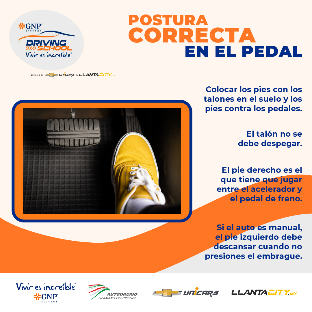 autodromohr's tweet photo. Postura correcta al usar el pedal

#gnpdrivingschool #Viviresincreíble #ahr #unicars #llantacity https://t.co/vi1PO5oa8Z