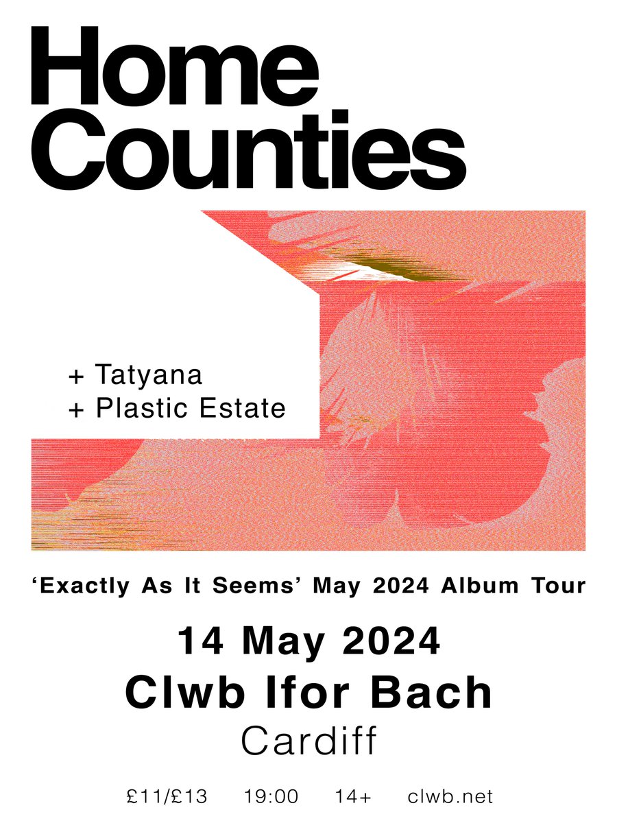 Big thank you for the outpouring of support we’ve had for our latest single “Open Eyes” - truly humbled. We’re happy to announce that you can hear it live and in person when we support the one and only @Home_Counties_ at @ClwbIforBach on 14th May alongside @blueharpgirl .