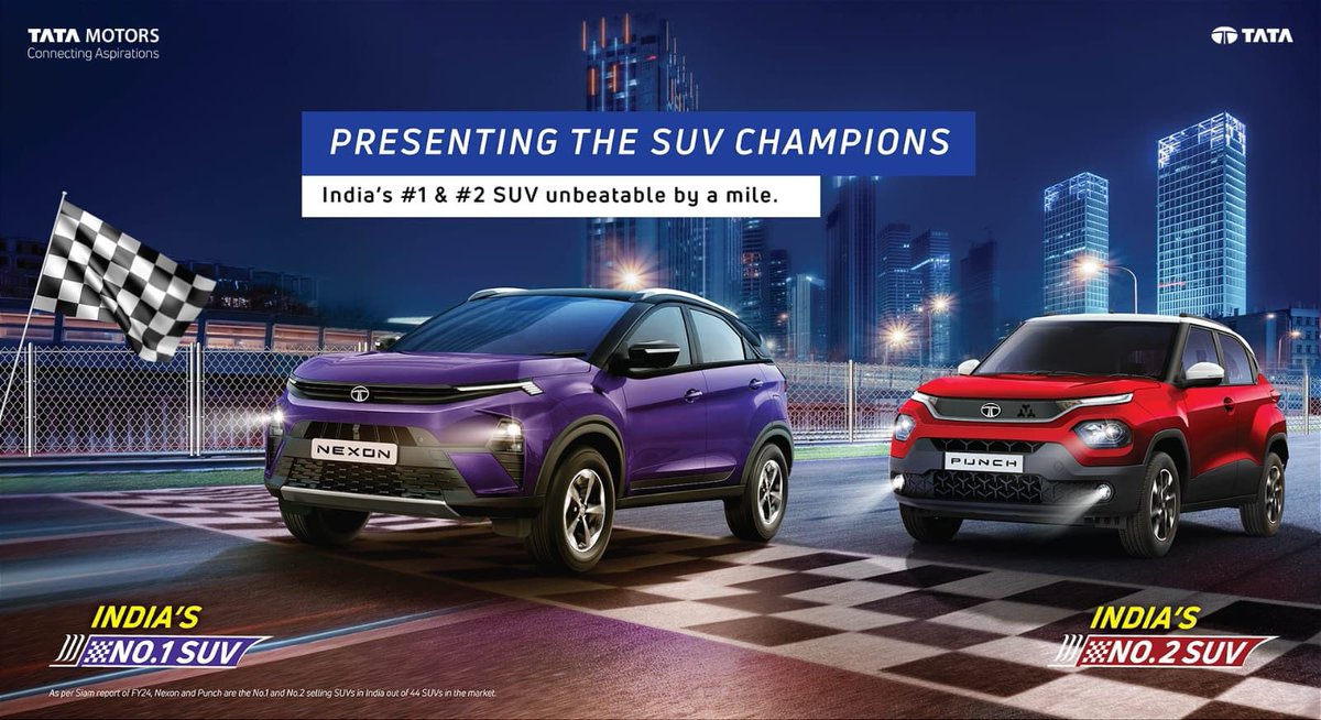 Tata Nexon and Tata Punch in top gear on top spot ! Tata Punch and Nexon have received an overwhelming response from customers since launch. Now the company has shared that the models have topped the segment, and become the country’s most loved cars. @TataMotors_Cars