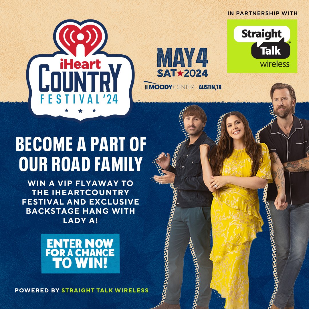 So excited to be back in Austin for the @iHeartCountry Festival on May 4th! Enter for a chance to win a trip and meet us there! #iHeartCountry @mystraighttalk news.iheart.com/promotions/str…