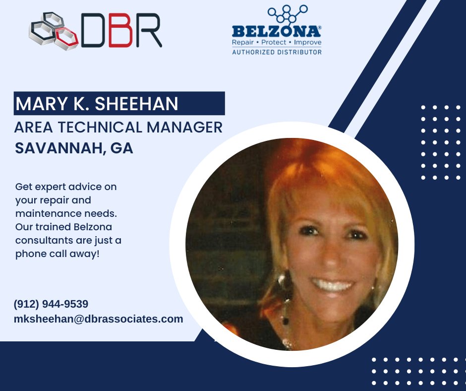 Mary K. Sheehan is our trained Belzona consultant in the Savannah area.  Mary K. is ready to offer her expertise and help you save money on your repairs! 
...
#belzona #belzonait #dbrassociates #savannahga