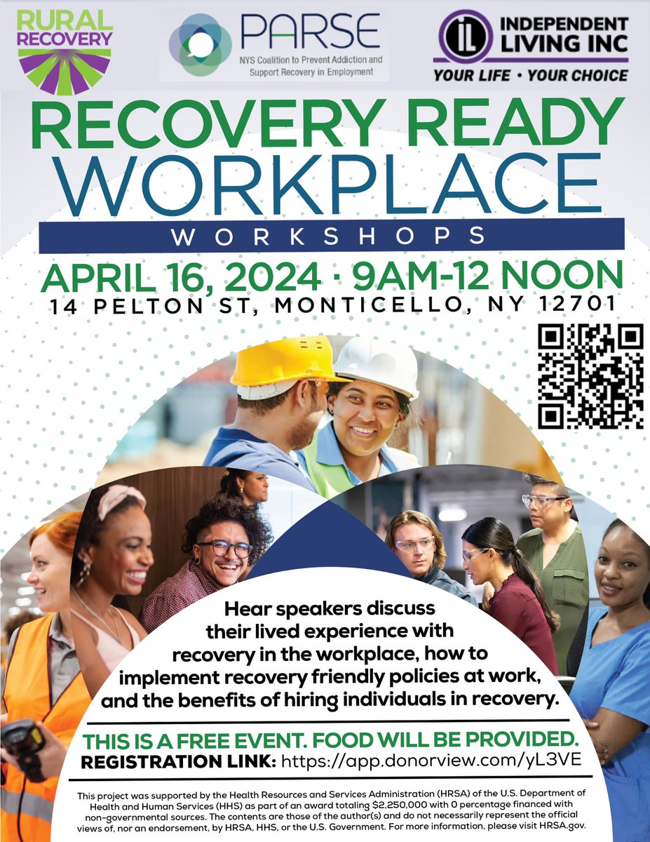 Join us on April 16, 2024 for a Recovery Ready Workplace Workshop event! Hear speakers discuss lived experience with workplace recovery, implementing recovery friendly policies at work, and the benefits of hiring individuals in recovery. A FREE event! loom.ly/hYMxGTU