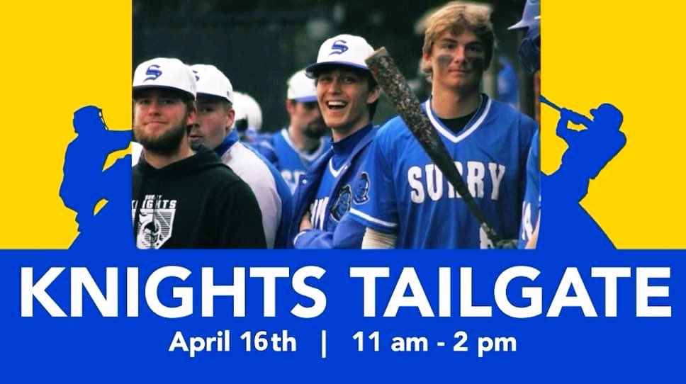 Surry is hosting the Knights Tailgate on Wednesday, April 16 (11:00 am-2:00 pm) in the H-Building parking lot. Food, games, and prizes will be provided.