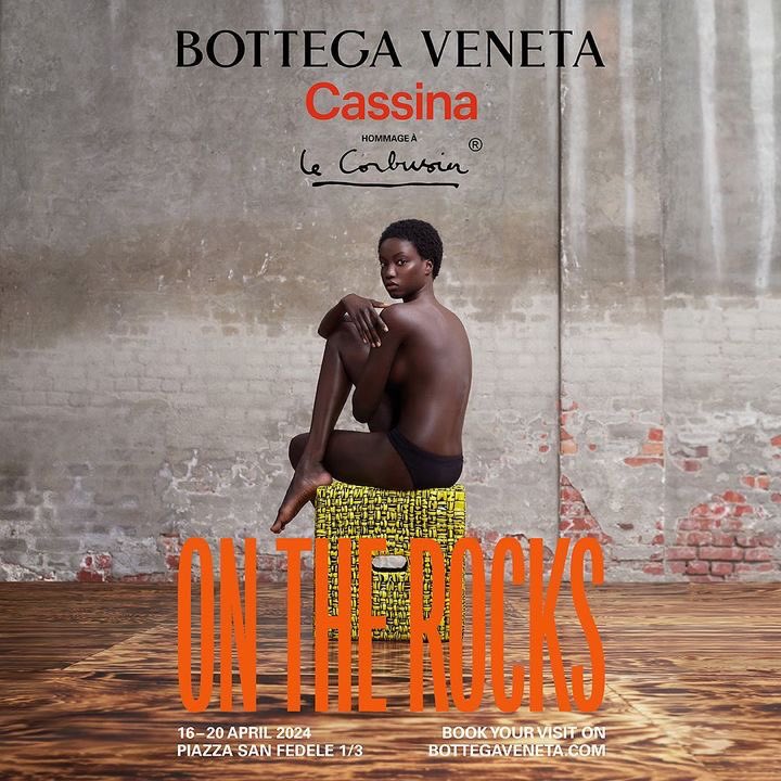 anok yai for bottega veneta and cassina’s collaboration “on the rocks” 🧡