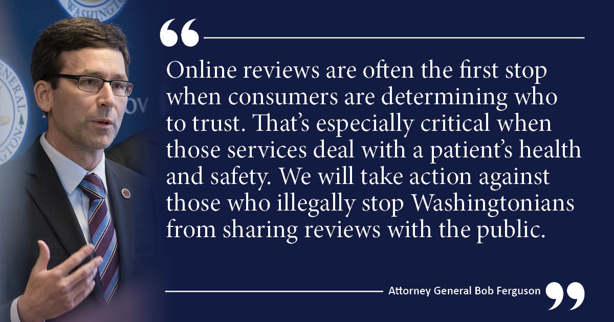 Another win for consumers in our lawsuit against plastic surgery provider Allure Esthetic. A federal judge found Allure and its owner, Dr. Javad Sajan, illegally restricted online reviews by forcing patients to sign NDAs prior to any treatment. Read more: atg.wa.gov/news/news-rele…