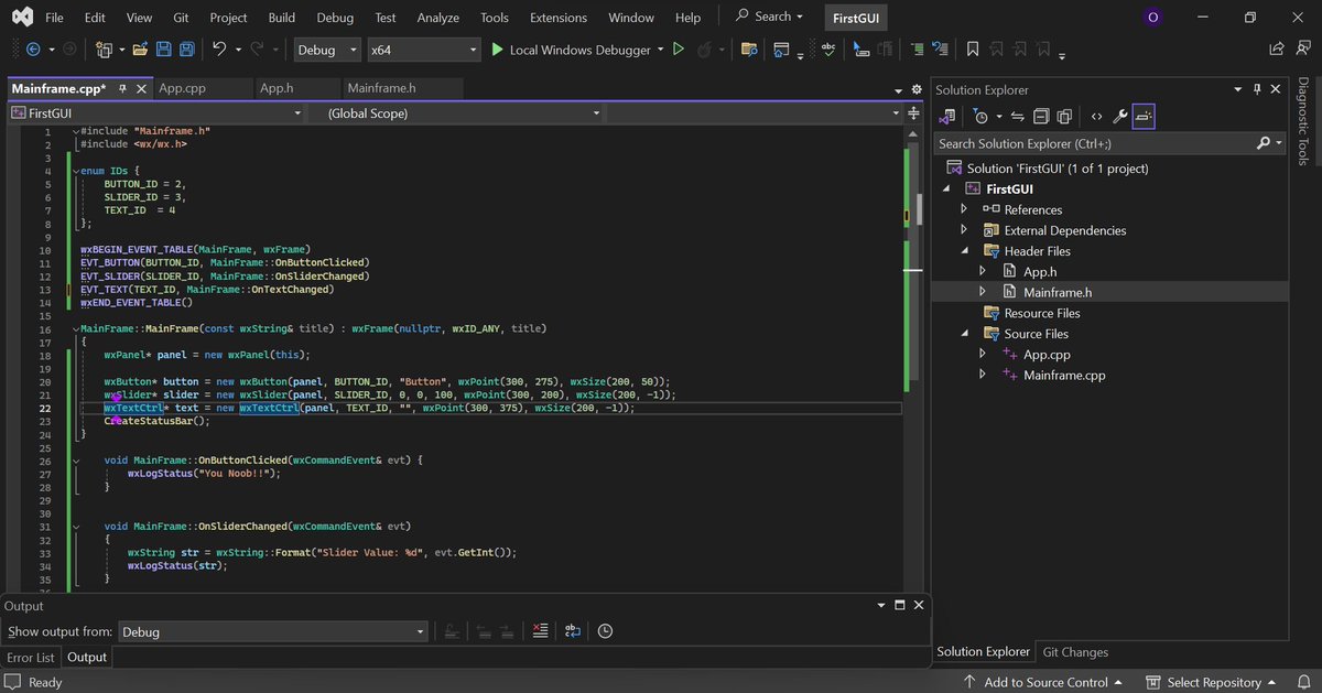 CodebyRoS's tweet photo. Day 7 ✅: Learnt about static handling(Events) using GUI Framework (wxWidgets) in C++. #WxWidgets #codechef #cpp #LearnInPublic #CPplus2024 #CPplus https://t.co/NlSpG3kdyk
