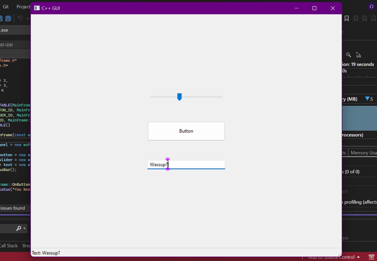 CodebyRoS's tweet photo. Day 7 ✅: Learnt about static handling(Events) using GUI Framework (wxWidgets) in C++. #WxWidgets #codechef #cpp #LearnInPublic #CPplus2024 #CPplus https://t.co/NlSpG3kdyk