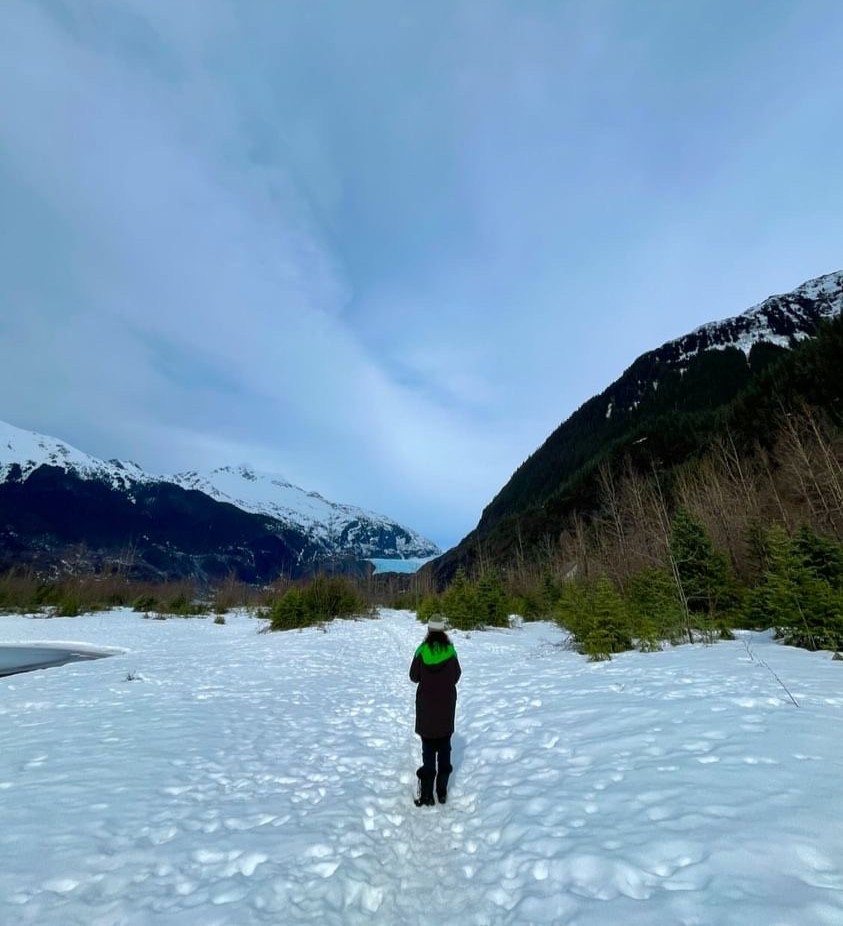 Jill's not only the boss at Silverbow, she's also a boss on the trails! Here's a jaw-dropping shot of her journey to Mendenhall glacier. Hike on, ladies! 💪🏞️ 

#juneau #juneauak #juneaualaska #visitjuneau #traveljuneau #alaska #travelalaska #hikingadventures #mendenhallglacier