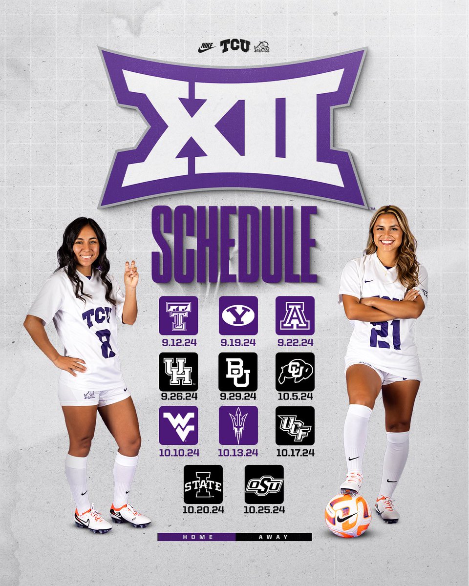 The Big 12 Schedule is official! Put these dates on your calendar 😈 #GoFrogs | #FIGHT 🎟️Ticket information: app.gofrogs.com/ticketinfo