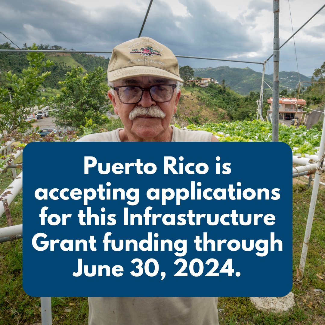 USDA AMS has a cooperative agreement with Puerto Rico under the Resilient Food Systems Infrastructure Program (RFSI). Over $3.5M is available in grant funding. Puerto Rico Department of Agriculture is taking applications through June 30, 2024. ams.usda.gov/press-release/…