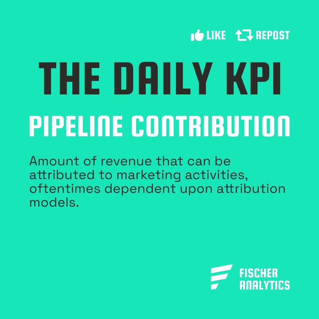 DAILY KPI: Pipeline Contribution

Amount of revenue that can be attributed to marketing activities, oftentimes dependent upon attribution models.

#dailykpi #kpi #metrics #analytics #marketing #marketingoperations