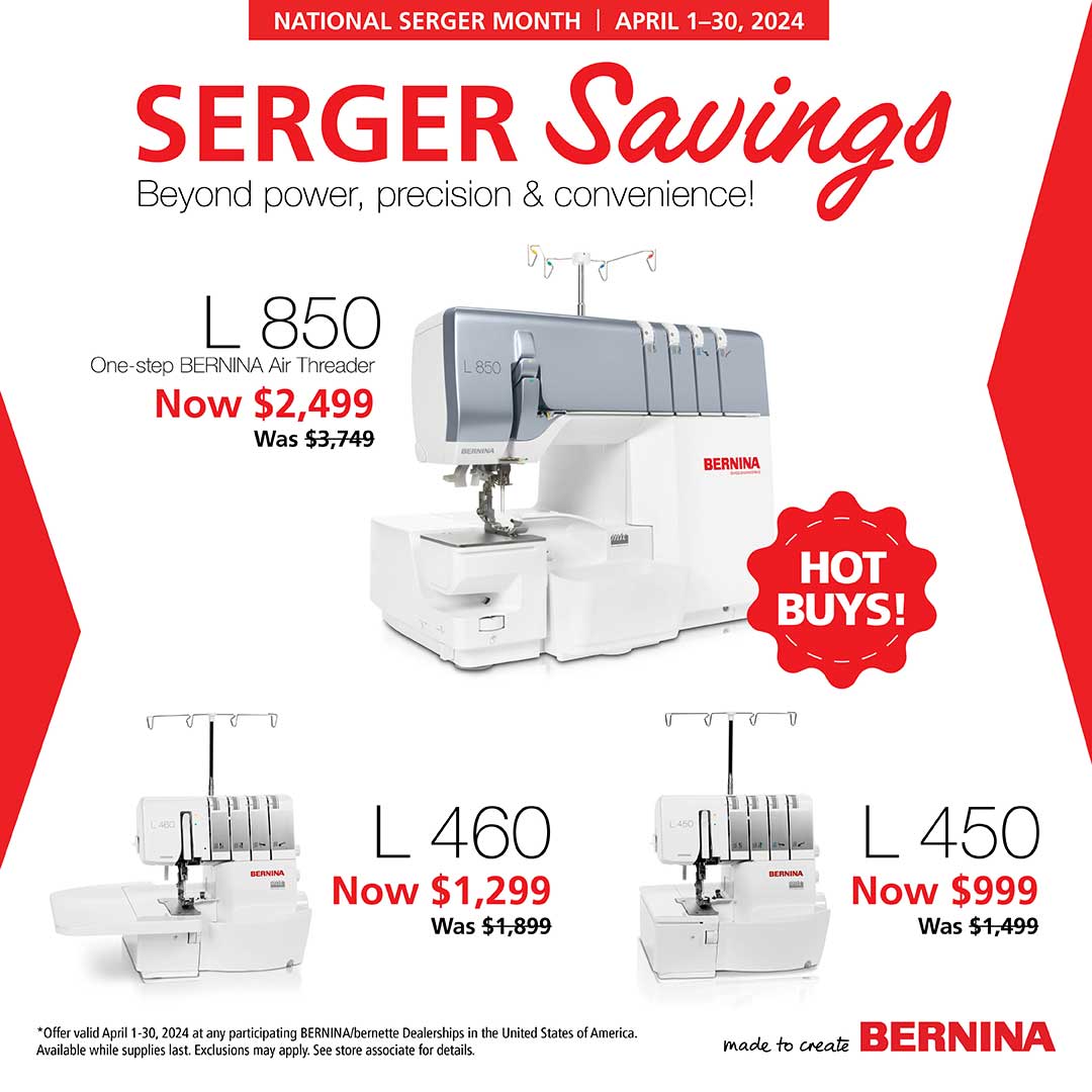35thAvenueSew's tweet image. Receive Big Savings from BERNINA during National Serger Month!  Visit 35th Ave Sew &amp;amp; Vac for a demo and big savings.

Explore BERNINA &amp;amp; bernette sergers at: tinyurl.com/tmfka5x2

#sewing #serging #serger #sergermonth #berninausa #35thAveSewandVac #sergersavings #overlocker
