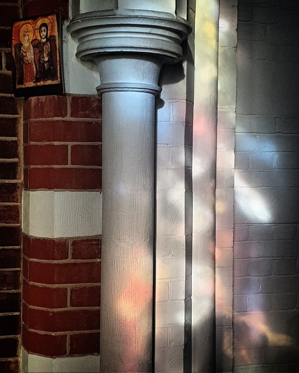 Sunlight dancing through stained glass at Evening Prayer. We say Morning Prayer at 9am in Tuesday and Wednesday and Evening Prayer at 6pm on Monday and Thursday. All are welcome to pause, reflect and pray for these short services midweek, which last around 20 minutes.