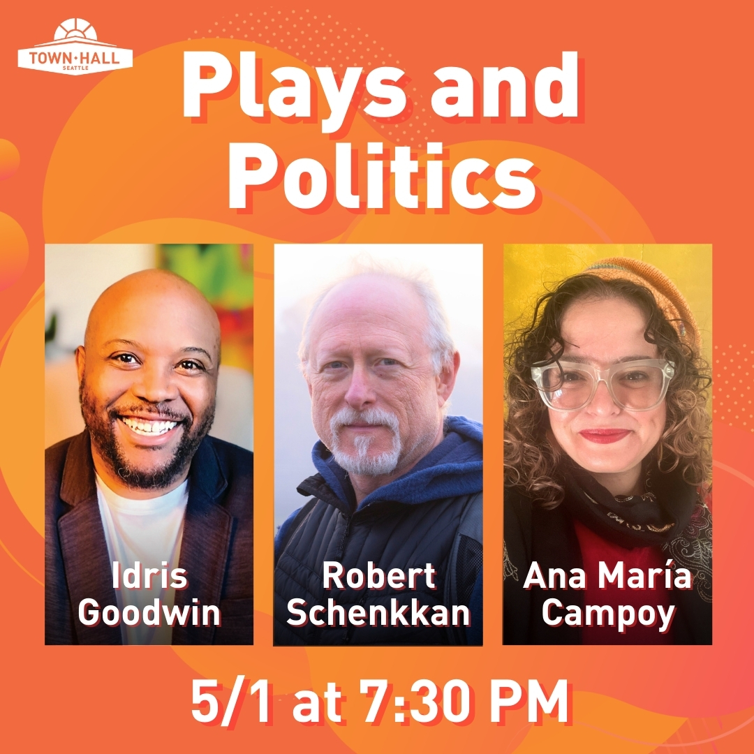 5/1 at 7:30 PM | Join Playwright Idris Goodwin as he moderates a conversation between artists Robert Schenkkan and Ana María Campoy about the role of the dramatist in times of political tension. bit.ly/3xAT7yH