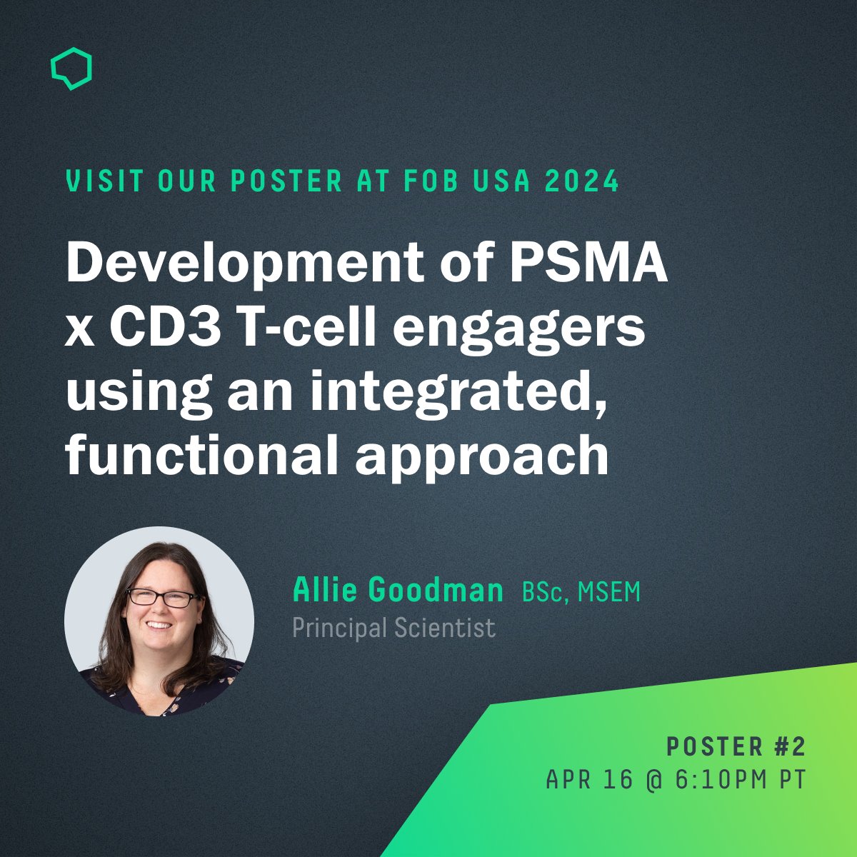 There’s an opportunity to widen the therapeutic window of T-cell engagers by reducing cytokine release. See data on our CD3 x PSMA program at Festival of Biologics on April 15 - 17 to learn more. #FOBUSA