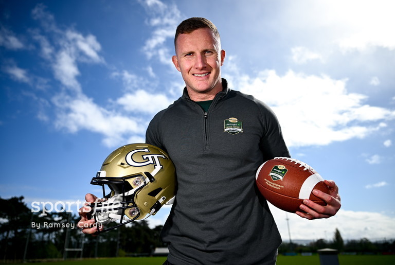 Aer Lingus College Football Classic ambassador Ciarán Kilkenny at a media day ahead of the Aer Lingus College Football Classic between Georgia Tech and Florida State University at the @AVIVAStadium on 24 August. Limited amount of tickets available 👇 ticketmaster.ie/collegefootball