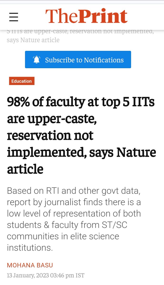 Who are you referring to?According to this report 98% of professors at the top 5 IITs belong to the 'upper' castes. theprint.in/india/educatio…