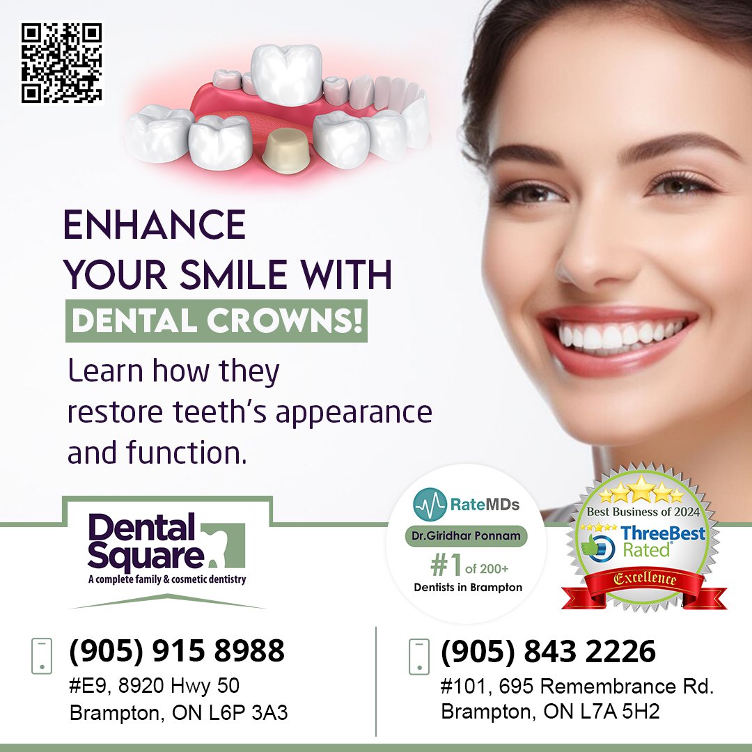 Enhance your smile with dental crowns!

Learn how they restore teeth's appearance and function.

Schedule your appointment today!

#dentalcrown #dentalcrownbrampton #toothcrown #toothcrownbrampton #dentist #dentistry #dentalclinic #familydentist #dentistbrampton