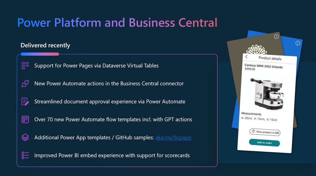 Enhanced opportunities with Power Platform and Business Central. Have a look at these new features, templates and more #MSDyn365BC #DirectionsNA2024