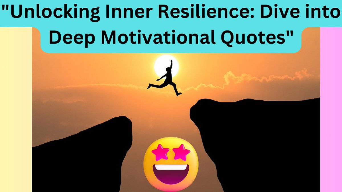 Unlocking Inner Resilience: Dive into Deep Motivational Quotes #bestmoti... youtu.be/gGCG1kz4pTI?si… via @YouTube #motivationalvideo