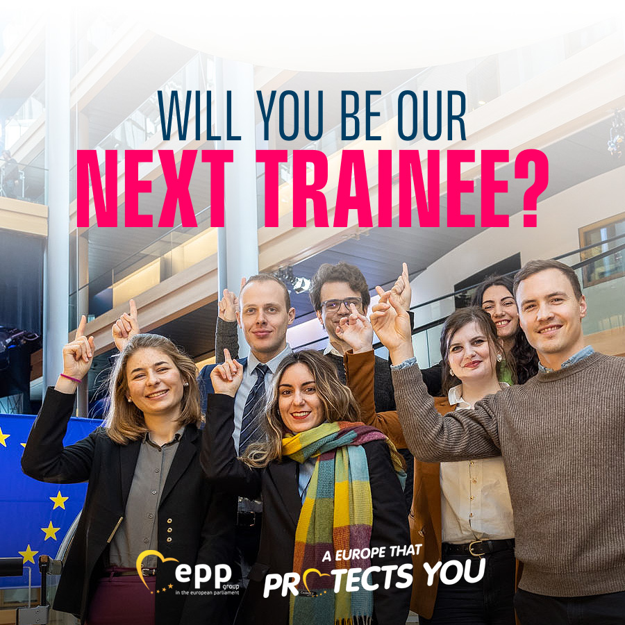 💡Passionate about politics? Fill in the form and become the next trainee at the @EPPGroup. ➡️Here’s a fantastic opportunity to understand the functioning of the largest political Group in the EU Parliament! 📌 epp.group/traineeships #traineeships #internships