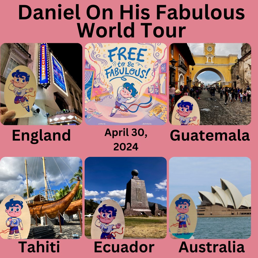 Leading up to the release of FREE TO BE FABULOUS!, Daniel has been following his favorite pop-star, Fabulina, around the world on her world tour. Here are some more of the places he has been! @RobbieCathro @KaitlynLeann17 @HarperChildrens Pre-order today.