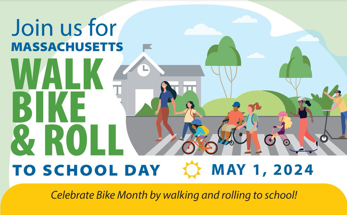 Happy Marathon Monday! In the spirit of this day centered around physical activity, consider having your school register for the @massdot #SRTS MA Walk, Bike, & Roll to School Day on May 1, 2024! 

Registration info & flyers can be found on our website: tinyurl.com/rd4rf5ap