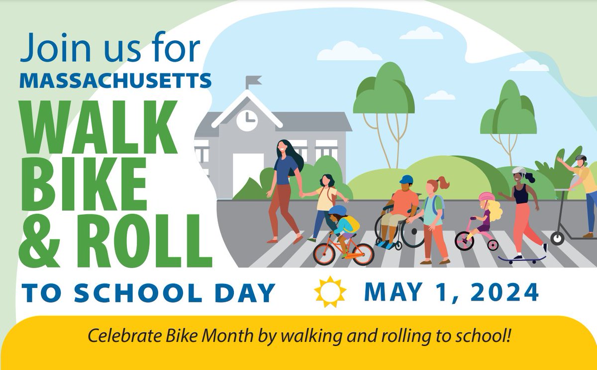 Happy Marathon Monday! In the spirit of this day centered around physical activity, consider having your school register for the <a href="/massdot/">Mass. Transportation</a> #SRTS MA Walk, Bike, &amp; Roll to School Day on May 1, 2024! 

Registration info &amp; flyers can be found on our website: tinyurl.com/rd4rf5ap