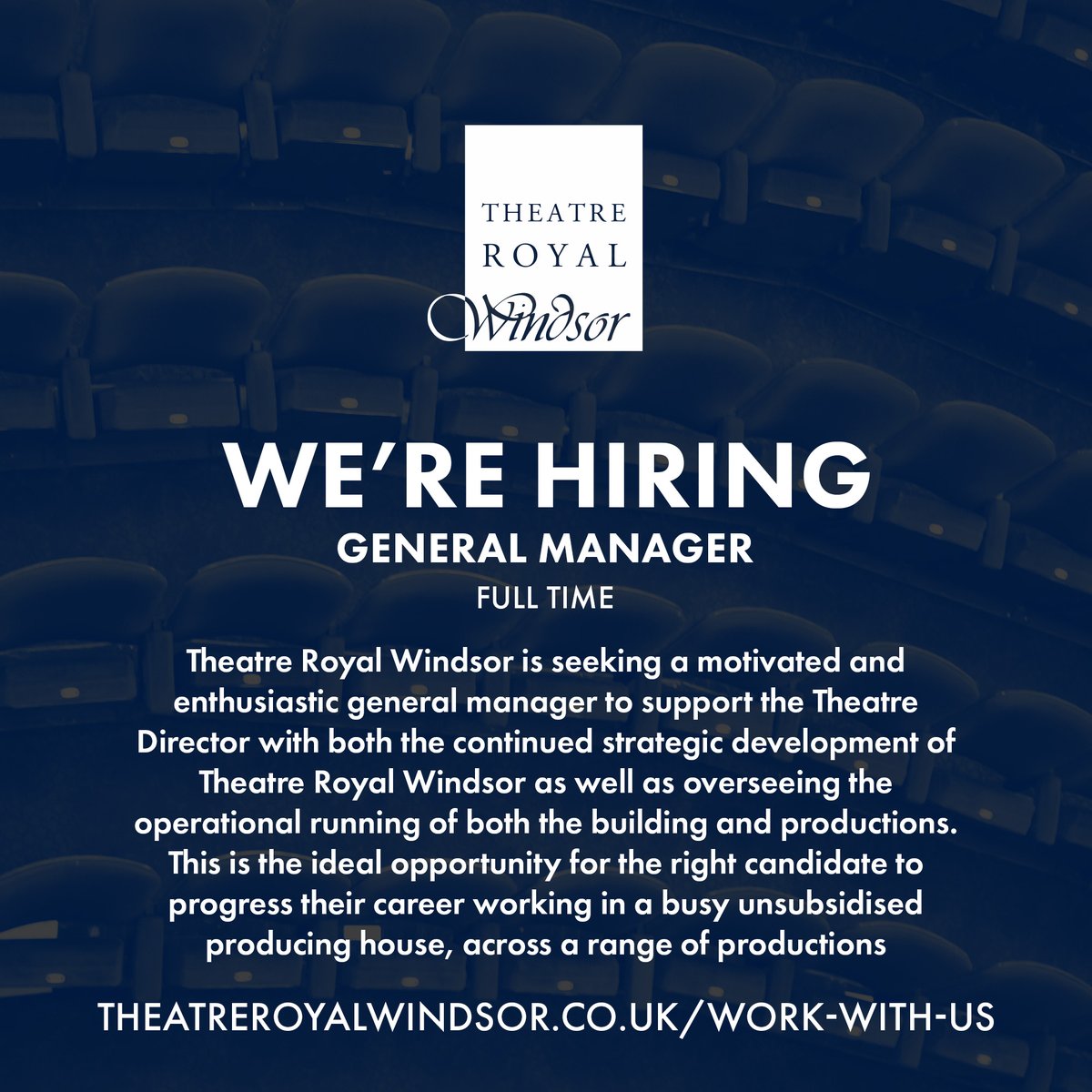 ⭐ WE'RE HIRING ⭐ We're looking for a new General Manager to support our Theatre Director with the continued strategic development of Theatre Royal Windsor, and oversee the running of the building and our productions. 🔗 Find out more: theatreroyalwindsor.co.uk/work-with-us/ #artsjobs