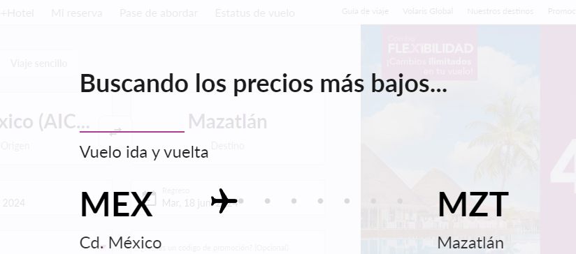 gam21's tweet photo. @viajaVolaris su sitio web no funciona desde ayer, a veces no carga y cuando carga se queda siempre en esta pantalla:
P.D. Ya intenté en modo incógnito, en 2 dispositivos diferentes, como 4 vuelos distintos. Nada... Parece que su backend no funciona https://t.co/gsCTZKlo6r