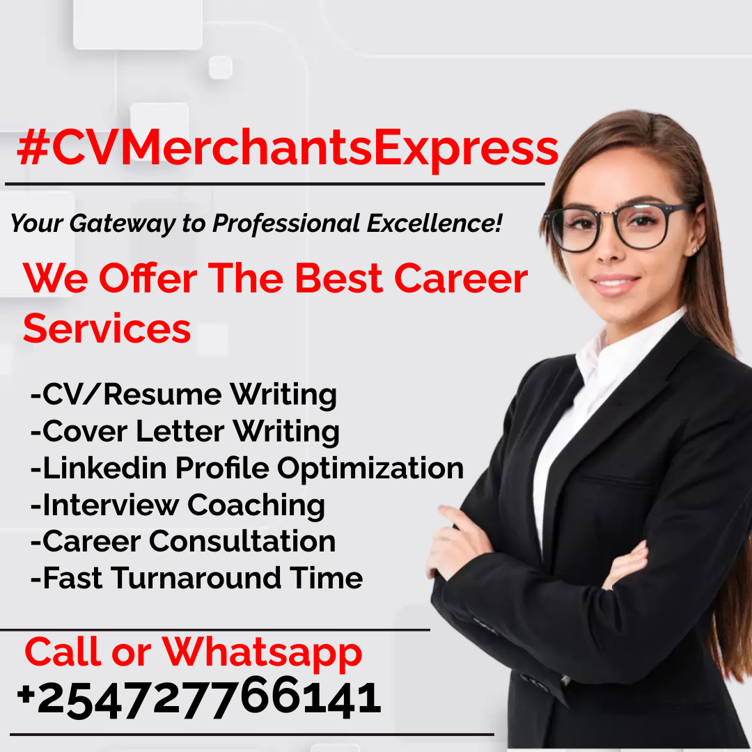 @gabrieloguda Jumpstart your career journey now with our 24-hour CV revamping, LinkedIn profile optimization & cover letter services. Contact @CvMerchant  at +254727766141 via call or WhatsApp to begin.

Iran #CVrevamping #CareerServices #JobSearch Rick Ross Nick Odhiambo KPLC Kilimani Ruiru