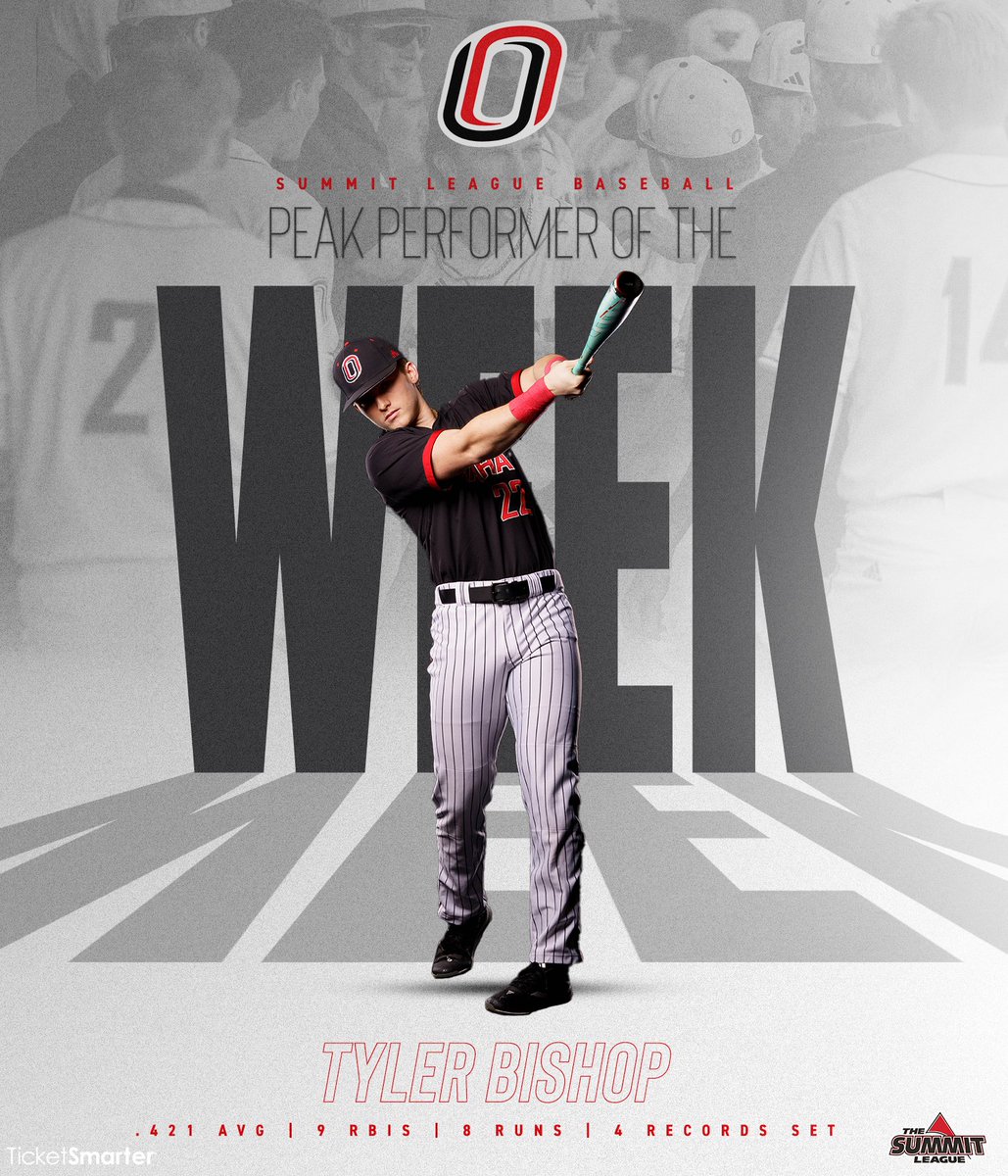 𝐖𝐡𝐨 𝐃𝐢𝐝𝐧'𝐭 𝐒𝐞𝐞 𝐓𝐡𝐢𝐬 𝐂𝐨𝐦𝐢𝐧𝐠⚫️🔴⚾️ Bolstered by one of the greatest single game performances you will ever see, Tyler Bishop has been named the @TicketSmarter Summit League Peak Performer of the Week🥇 📰bit.ly/3VUMbqg #OmahaBSB