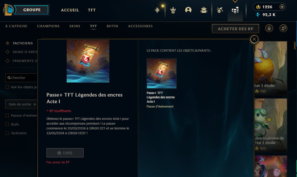 Warekjia's tweet photo. Salut @RiotSupportFR 🌸
Il me manque 69 RP pour avoir le Pass TFT et pouvoir espérer déverrouiller la merveilleuse Morgana impératrice majestueuse chibi 🥲
Mon Riot ID c'est : Pâmu Shiberia#EUW https://t.co/yluqJiGq8m