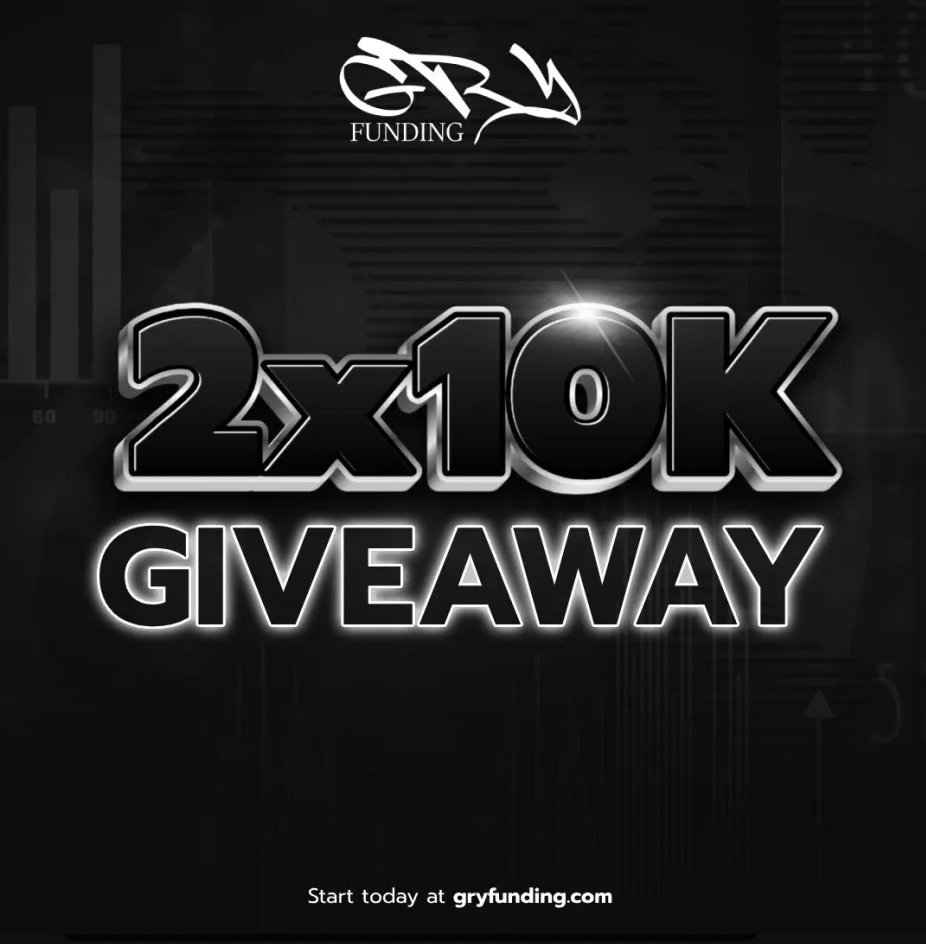 🚨 2x10k Funded Account Giveaway 🚨 To Enter: 👇 - Follow @JackTradesss and @gryfunding - Join the GRYFunding discord: discord.gg/MrvCE3p54S - Repost and tag 3 traders ✅ ⏰ 72 Hours, Good Luck!