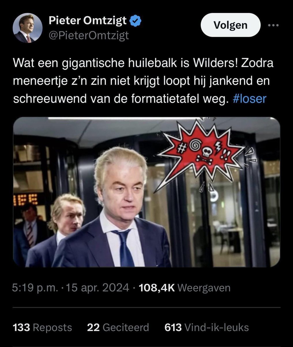 Het zou toch vet grappig zijn wanneer Omtzigt nu wraak zou nemen op Geert Wilders voor al die eerdere haat berichten… 😂