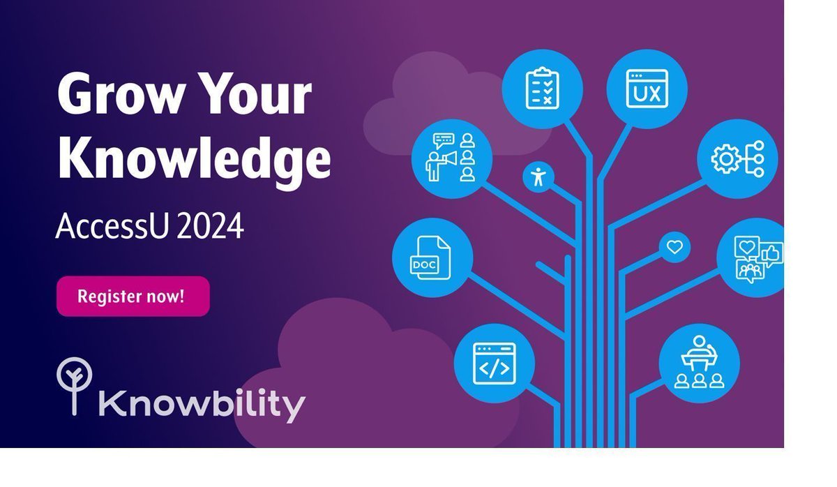 Have you signed up for @Knowbility AccessU #conference yet? You have the option to go in person or online. Click link for info and discount: buff.ly/4cVgrY6 Why attend? 75 courses and fab networking! It's a wonderful vibe. #Accessibility