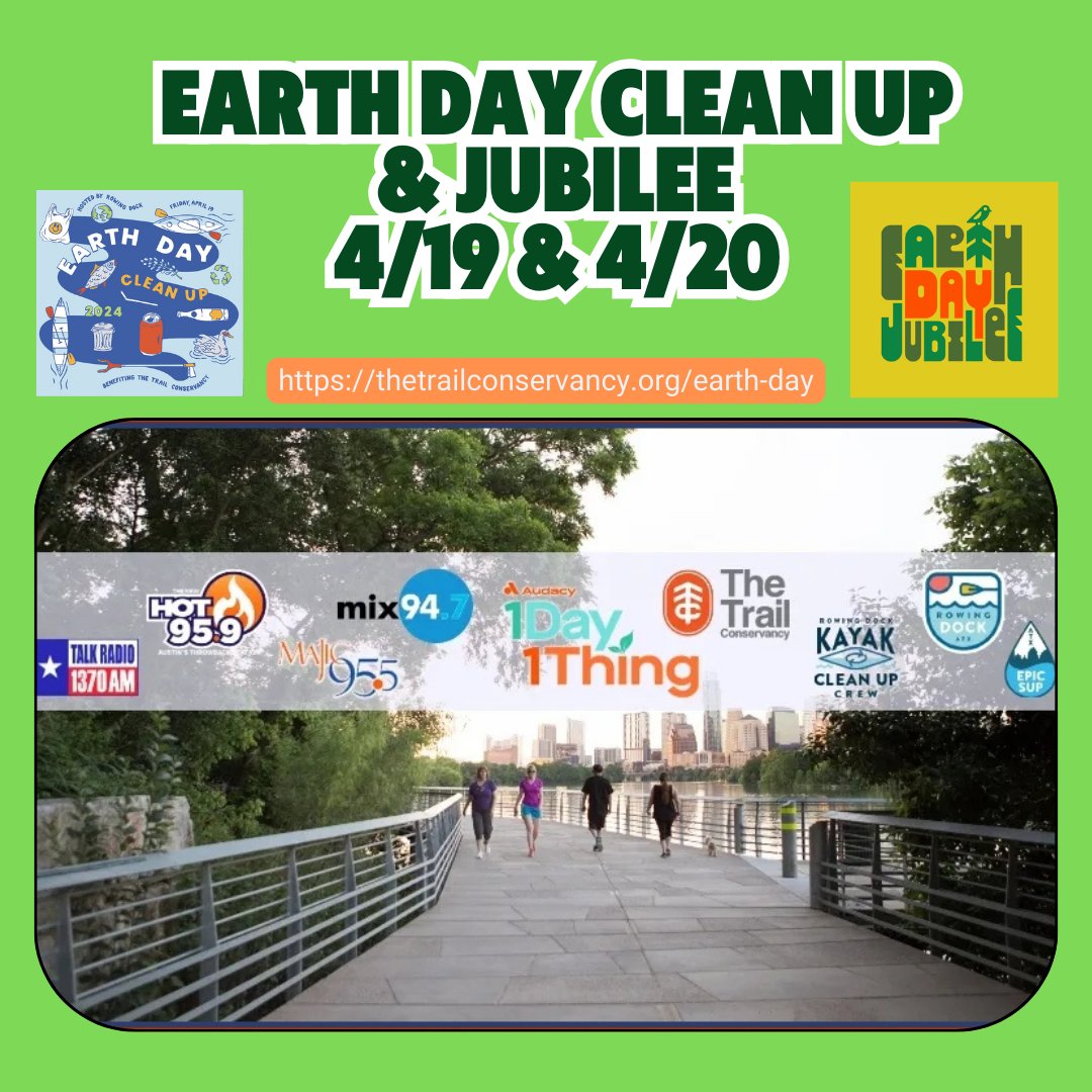 Hot 95.9 Austin (@hot959austin) on Twitter photo #1Day1Thing #EarthDayCleanUp happens this Friday and Saturday #Jubilee benefiting <a href="/TheTrailATX/">The Trail Conservancy</a> with <a href="/RowingDock/">Rowing Dock</a> ๐ #Do1ThingTogether #LifeatAudacy #TeamAudacyATX <a href="/Hot959Austin/">Hot 95.9 Austin</a> bit.ly/3uV5Aw8 #1Day1Thing #EarthDayCleanUp happens this Friday and Saturday #Jubilee benefiting <a href="/TheTrailATX/">The Trail Conservancy</a> with <a href="/RowingDock/">Rowing Dock</a> ๐ #Do1ThingTogether #LifeatAudacy #TeamAudacyATX <a href="/Hot959Austin/">Hot 95.9 Austin</a> bit.ly/3uV5Aw8