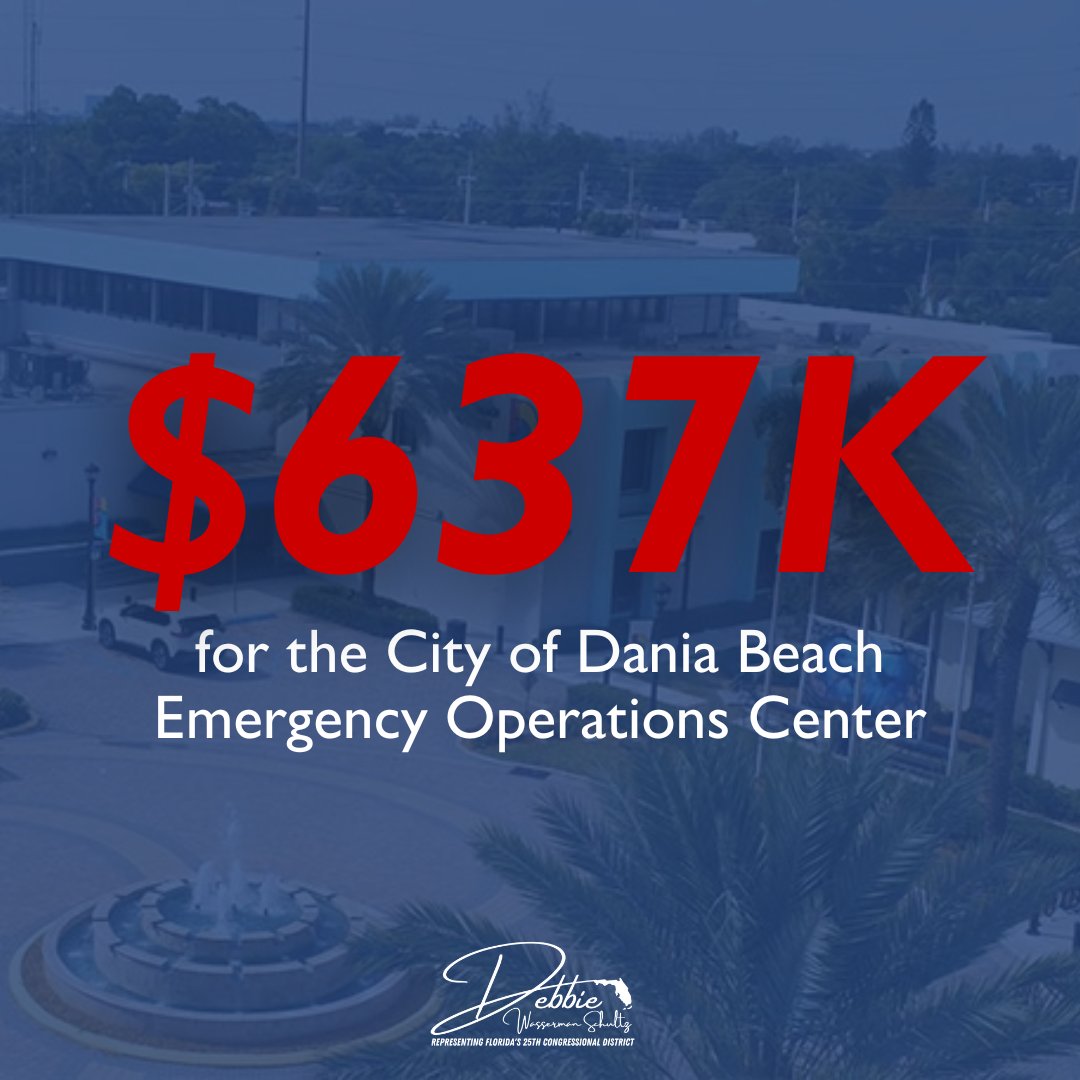 Another #MiniBus Win! $637,195 is headed to the @‌DaniaBeachFL for an emergency operations center! So proud to secure funds that keep families safe in #FL25.