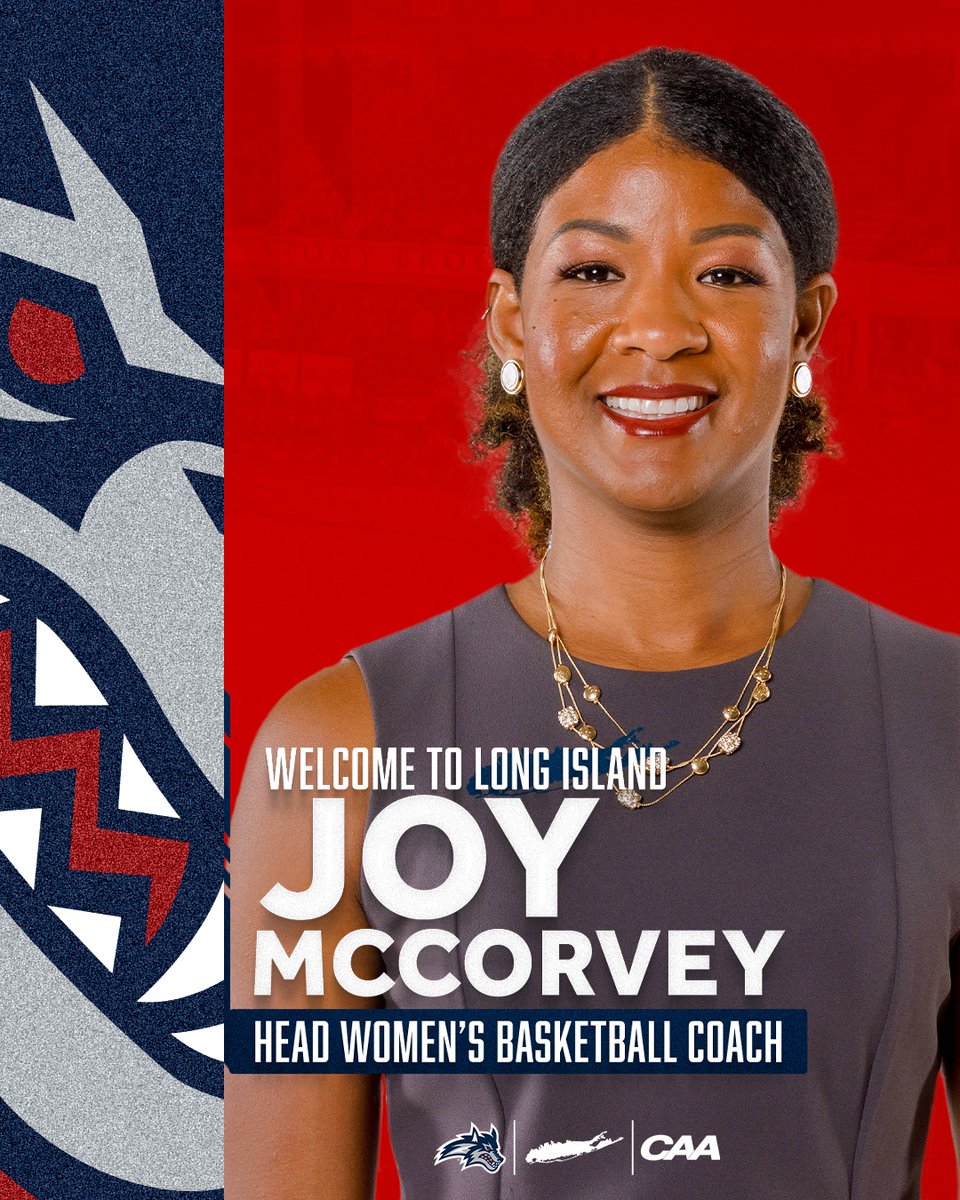 𝗪𝗘𝗟𝗖𝗢𝗠𝗘 𝗧𝗢 𝗟𝗢𝗡𝗚 𝗜𝗦𝗟𝗔𝗡𝗗 👏 Stony Brook Athletics has named Joy McCorvey the next women's basketball head coach! 📰: bit.ly/4azRmjN 🌊🐺 x #CAAHoops x @CoachJoy2u
