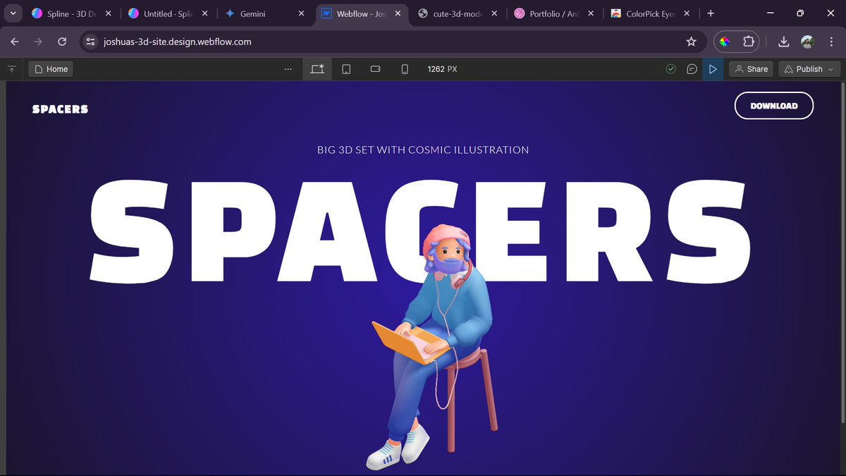 MiniJoshua1's tweet photo. Created a simple Hero Section with mouse follow interaction on the character Head, using Webflow + spline

#webflow #splinedesign #3dsplineanimation #splinemodel #splineanimation #splinetowebflow #3dwebflowwebsite #webflowanimation https://t.co/qNVxX5455A