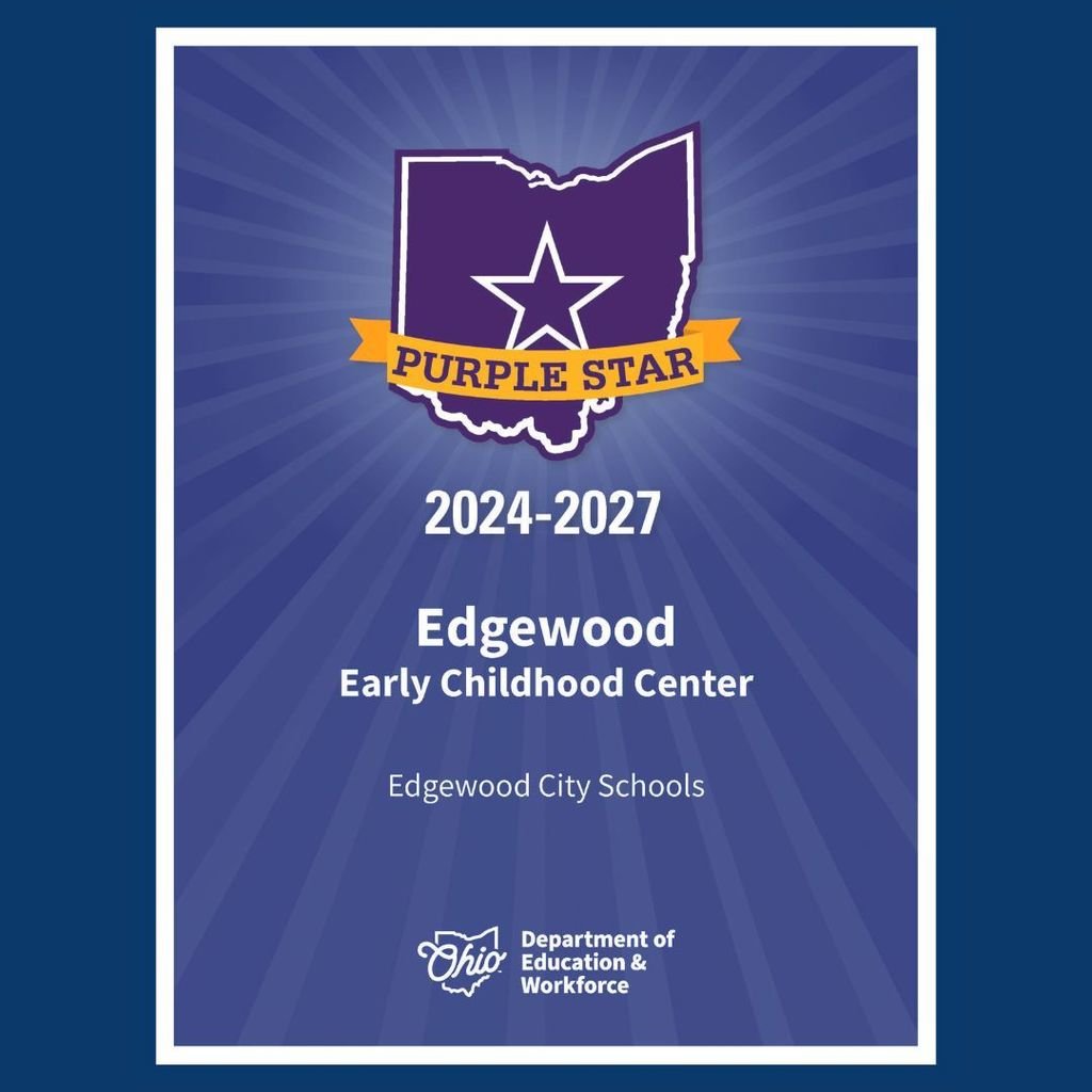Congratulations to Edgewood Early Childhood Center for earning the Purple Star Award as part of the Purple Star Class of 2024 from the Department of Education and Workforce. This award signifies EECC’s demonstrated commitment to serving military students and families.