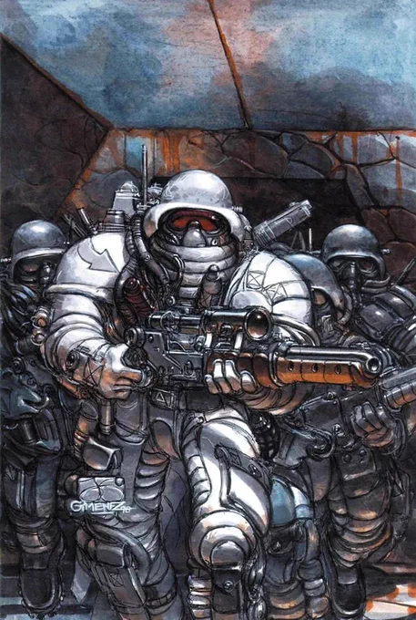 I need scifi armor to shift away from sharp angular metal and into the realm of puffy fabric padding and bulbous plating so bad 