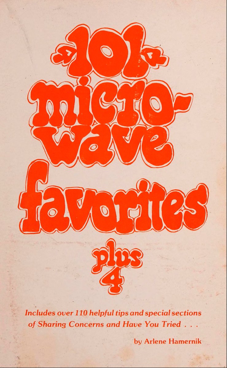 The typographic choices for these microwave cookbooks…