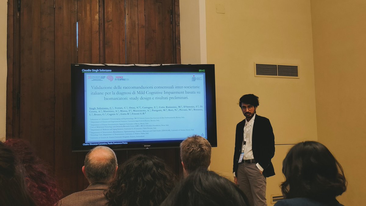 Very pleased to have presented some preliminary results of our study “Validation of the Italian consensus recommendations for the biomarker-biased etiological diagnosis of mild cognitive impairment” at AIP (Associazione Italiana Psicogeriatria) ✌️