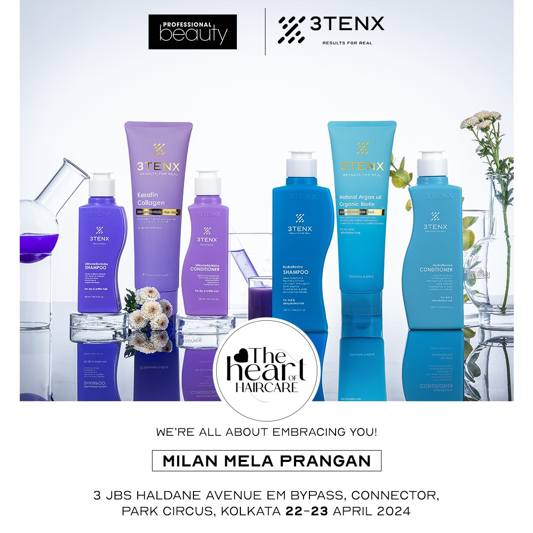 ProBeautyIndia's tweet image. Discover the latest from 3tenx at Professional Beauty India in Kolkata! Don't miss out on the new product launch – see you there!

#3tenx #ProfessionalBeautyIndia #KolkataEvent #NewProductLaunch #BeautyExpo #BeautyIndustry #Innovation #BeautyEvent #BeautyProducts #BeautyTrends