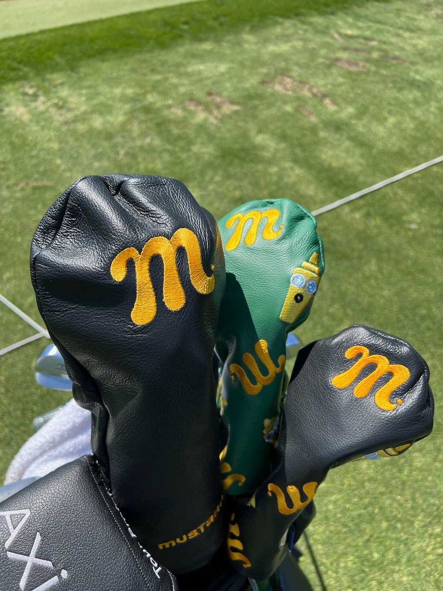 Thanks to @vesselgolf and @StitchGolf for creating an awesome bag and great headcovers for @JustinRose99 for #TheMasters. We're so grateful we could announce our expansion into golf in style! Join the #MustardGolf beta waitlist here: bit.ly/MSTRDTWgolfbeta