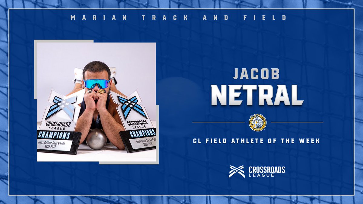 Congratulations to @MarianTrackXC's Jacob Netral for being named the Crossroads League Field Athlete of the week! muknights.com/news/2024/4/15…