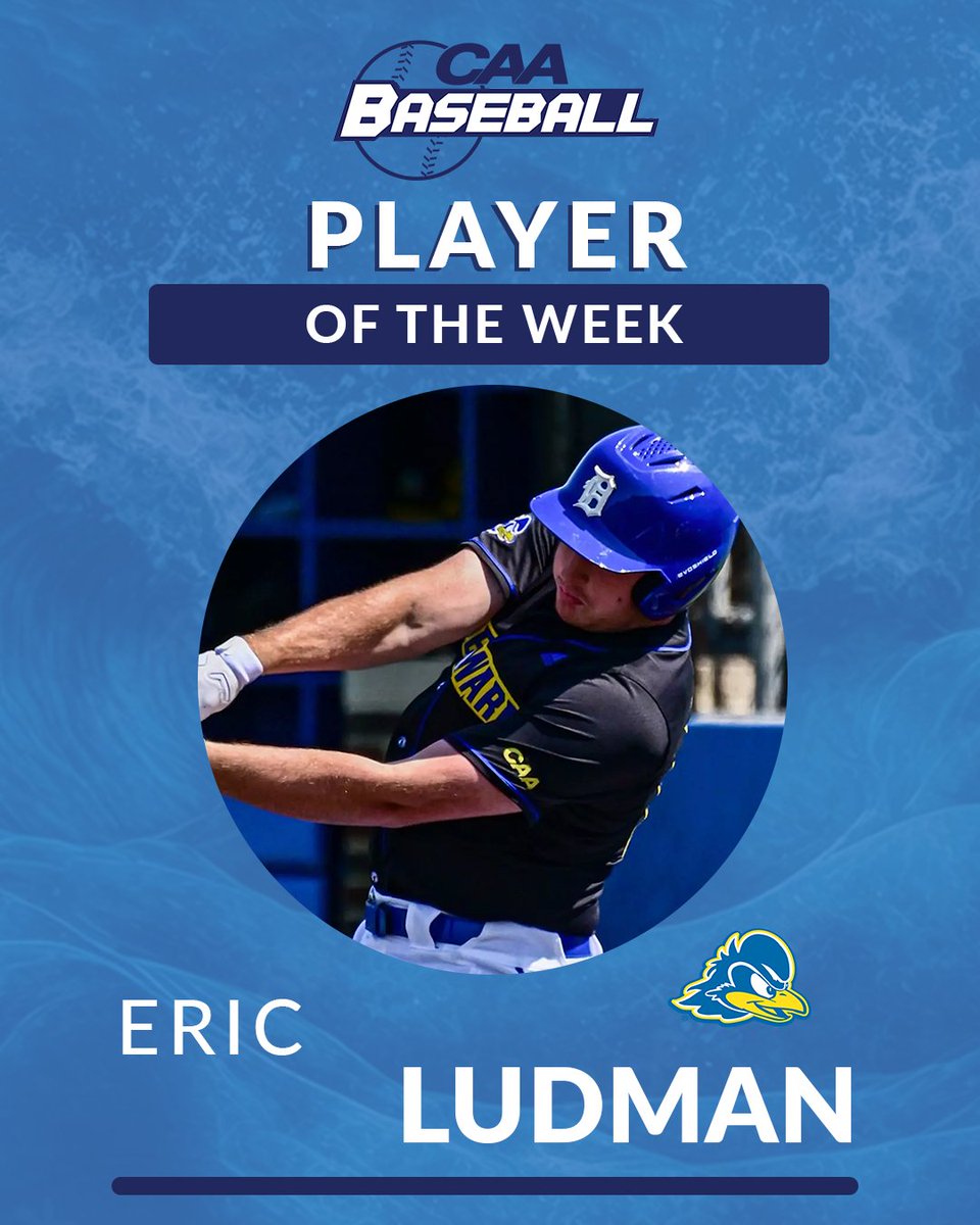 Coastal Athletic Association (@caasports) on Twitter photo ⚾️ #CAABaseball Player of the Week
<a href="/DelawareBASE/">Delaware Baseball</a>'s Eric Ludman batted .500 (8-16) with five homers, a double, 11 RBI’s and 12 runs scored in Delaware’s 3-2 week.
bit.ly/3JqeCER ⚾️ #CAABaseball Player of the Week
<a href="/DelawareBASE/">Delaware Baseball</a>'s Eric Ludman batted .500 (8-16) with five homers, a double, 11 RBI’s and 12 runs scored in Delaware’s 3-2 week.
bit.ly/3JqeCER