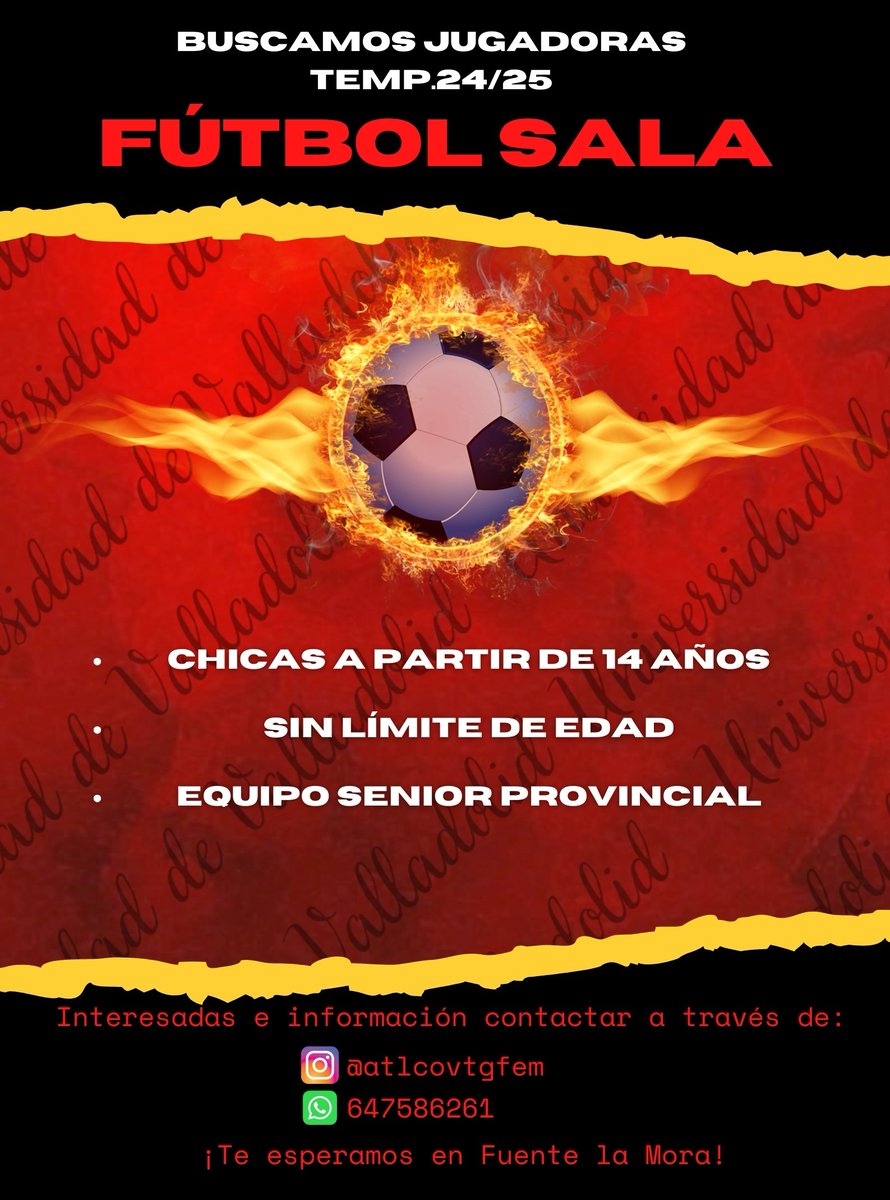 UVA_fsf's tweet photo. Empezamos a pensar en la próxima temporada y queremos ir conociendo a aquellas chicas interesadas en disfrutar del fútbol sala.

¡Anímate y únete a nosotras!

Siempre se agradece difusión 😊🚀

@UVa_es @UVaDeporte @VTGfutbolsala #futbolsala #Valladolid https://t.co/b81OnrLVI4