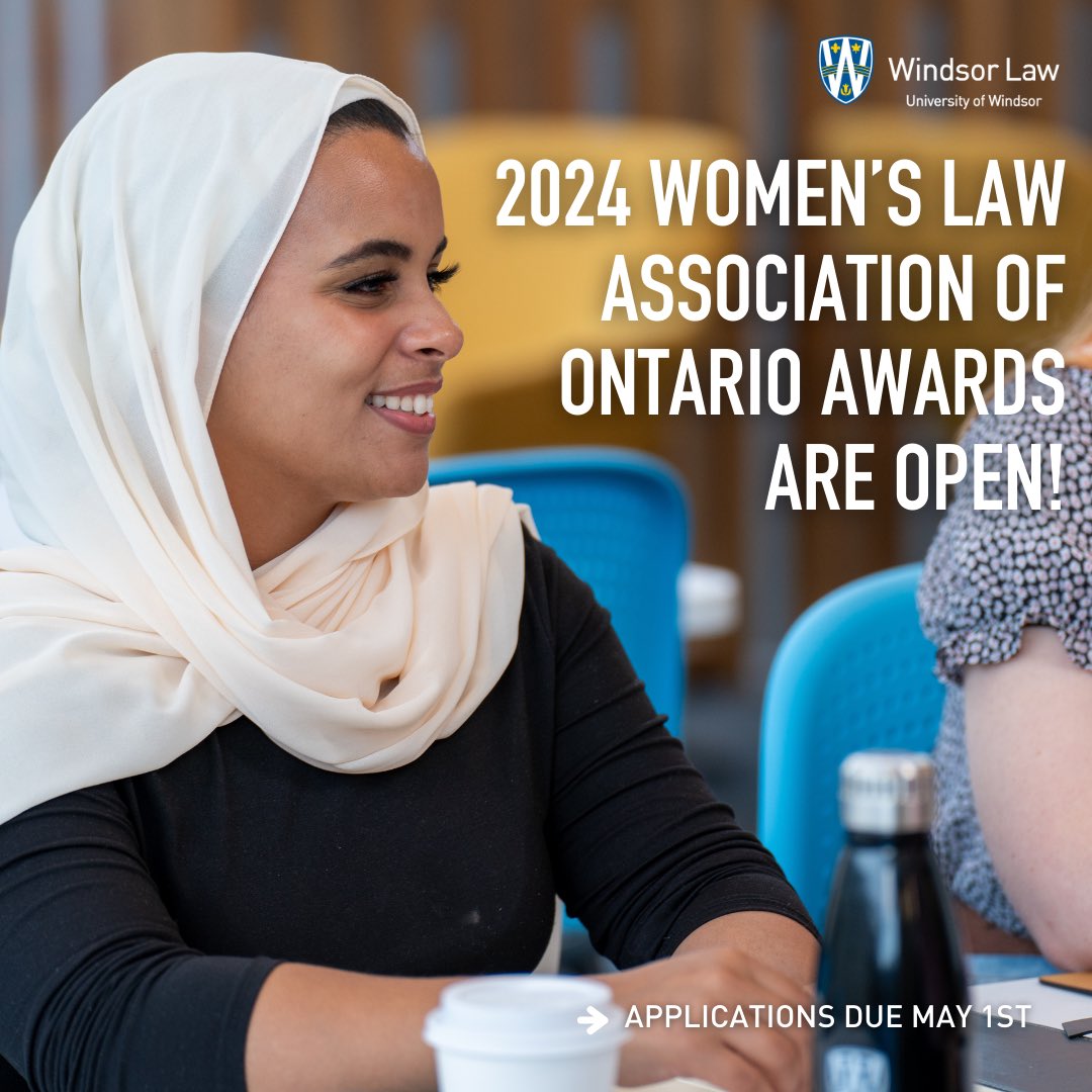 The Women’s Law Association of Ontario are accepting applications for the Annual WLAO-partnered Student Awards! ⚖️📩🏆    The deadline for submissions is May 1, 2024.   Apply here: wlao.on.ca/awards-2024/